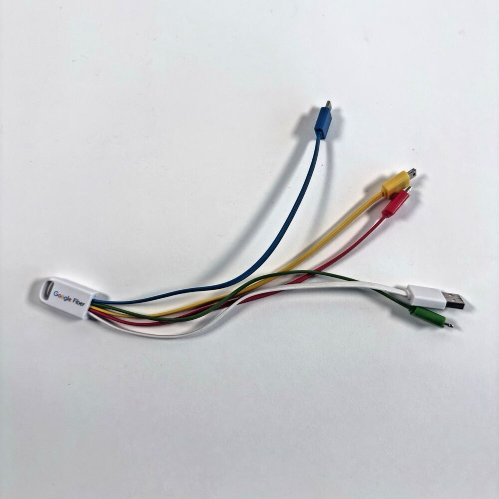Google Fiber 5 adapters (USB, USB-C, Micro USB, iPhone), Great Condition